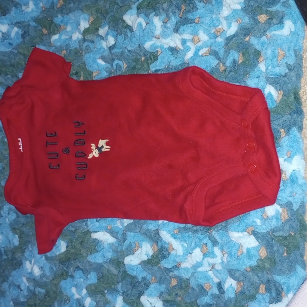 Red onesie with reindeer